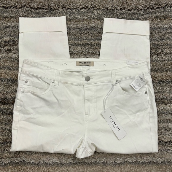 Liverpool The Crop Jeans Sz 16W NWT | Liverpool Cropped White Jeans | Liverpool* - Picture 1 of 16